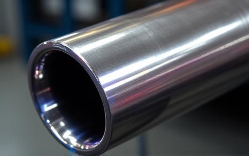 Dettaglio ravvicinato di un sistema di scarico artigianale in titanio lucido con saldature TIG perfette
